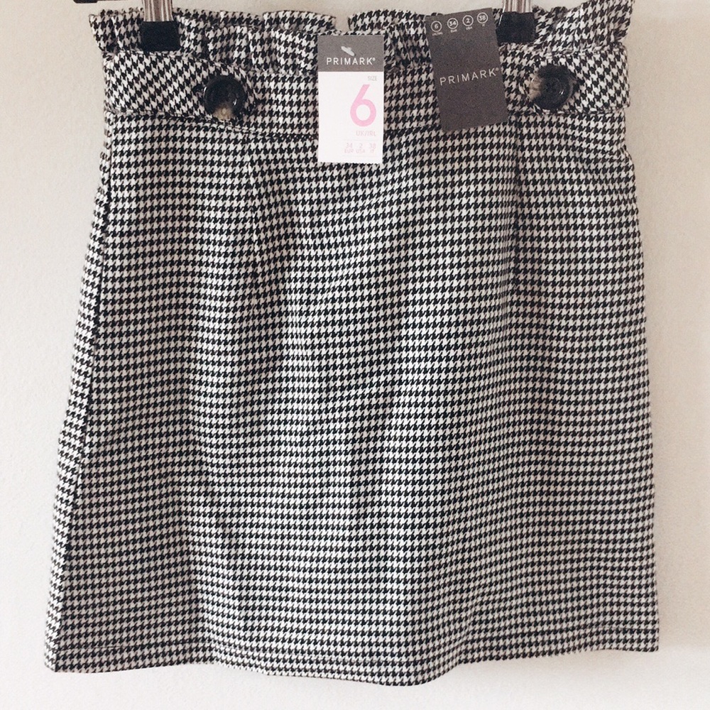 Houndstooth fitted mini skirt